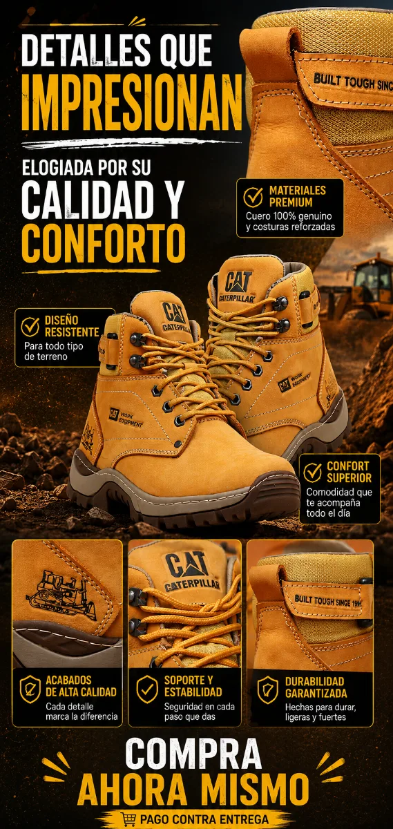 Las botas CAT WORK son muy apreciadas por su resistencia y comodidad.