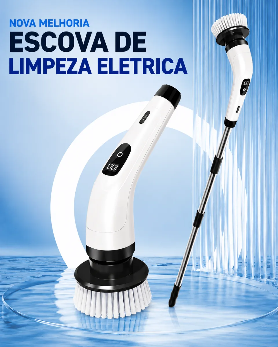 UltraClean® Escova Elétrica 9 em 1 - Limpeza profunda sem esforço | Ajuste de Tamanho