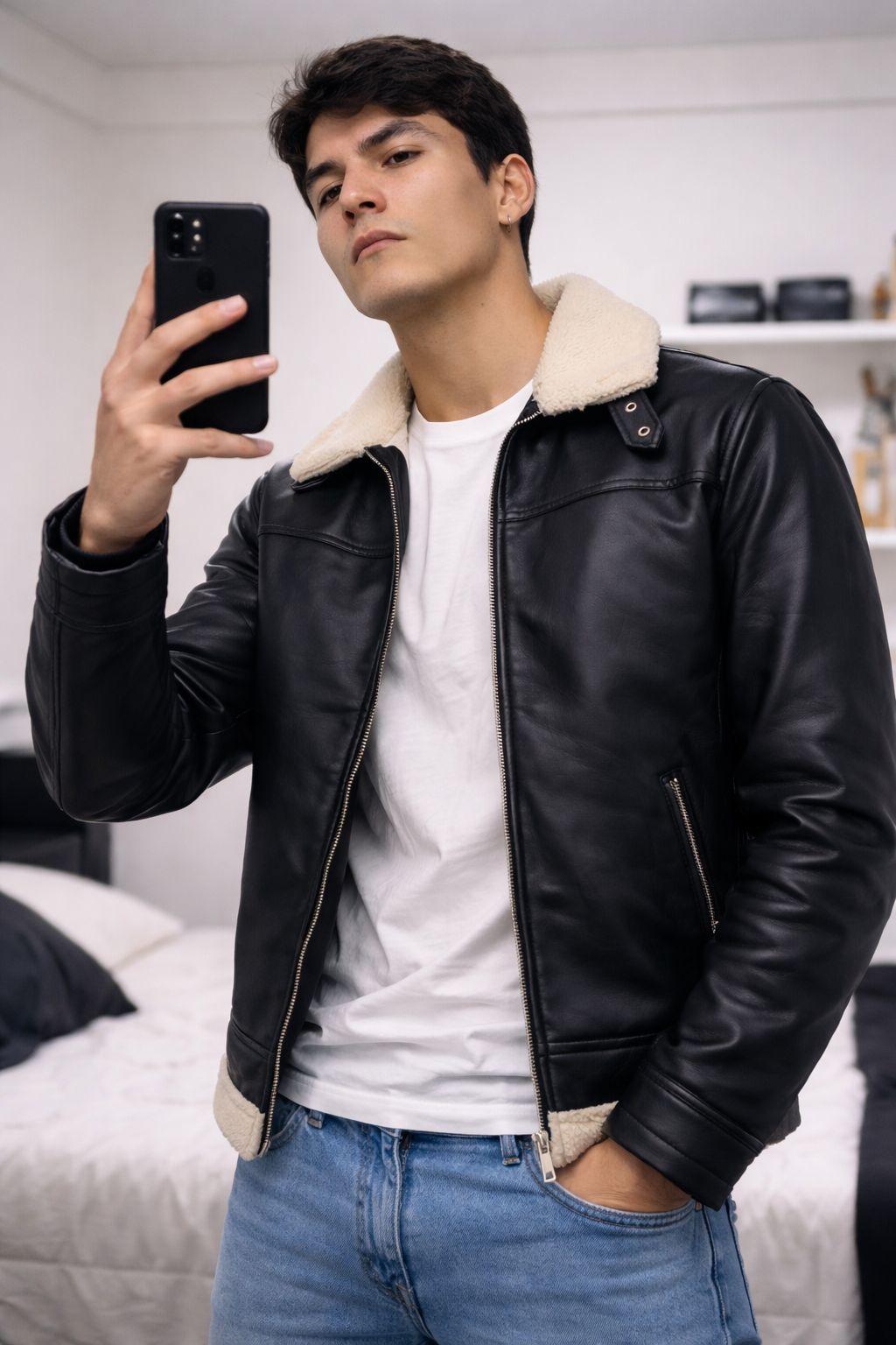 Chaqueta hombre cuero premiun hunter