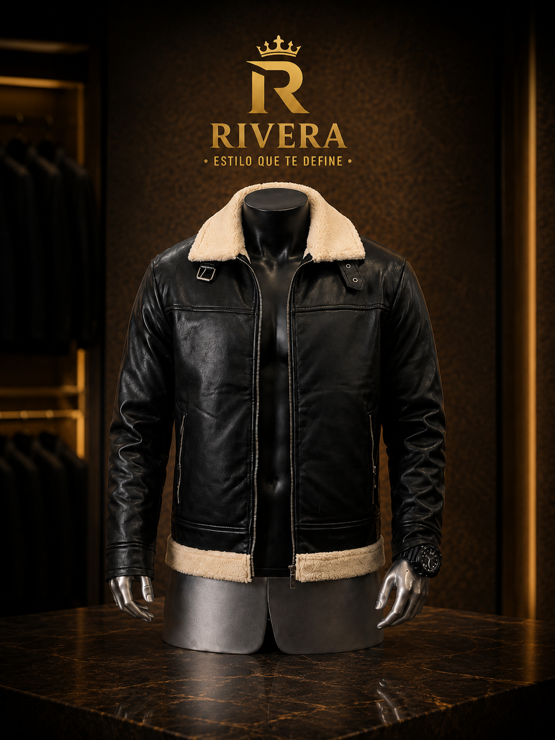 Chaqueta hombre cuero premiun hunter